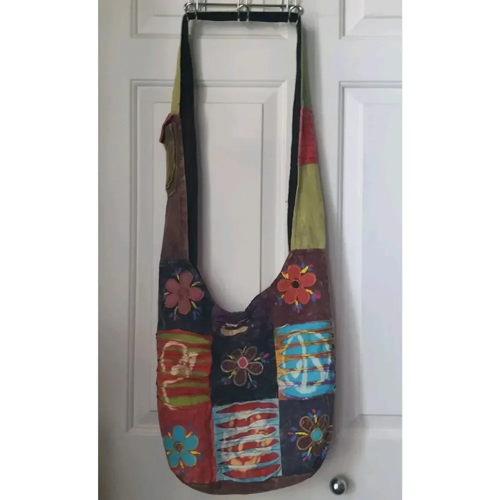 Handmade Nepal Patchwork Batik Hobo Shoulder Bag Boho Rising International